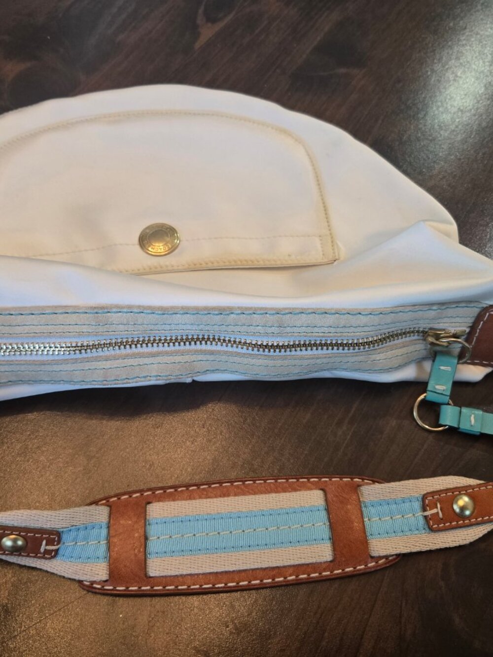 Coach Hampton Ivory Satin Hobo Bag Used; see photos for condition - Picture 9 of 16